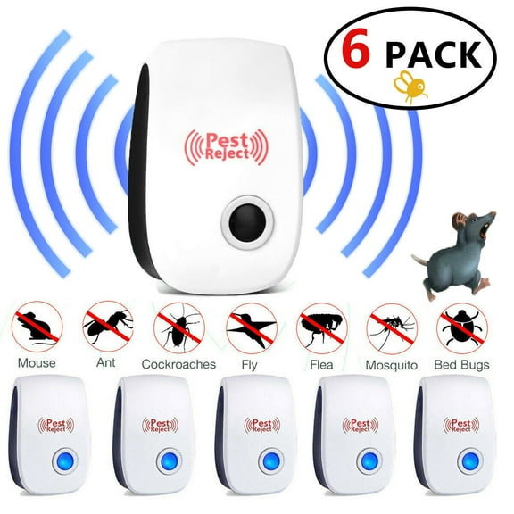 6PCS Ultrasonic Pest Repeller Control Electronic Repellent Mice Bug Rat Reject