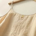 thumbnail image 5 of Puntoco Tops de cuello cuadrado para mujer, moda informal de verano, cómodos, holgados, cuello redondo, sin mangas y top de lino, 5 of 5