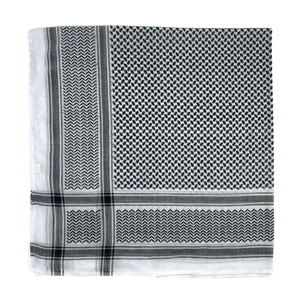 Pañuelo Árabe para La Cabeza para Hombre Turbante Algodón Gorro Musulmán Jacquard (negro 140*140cm)