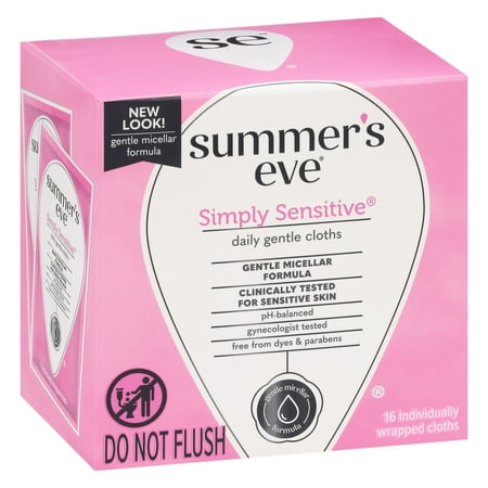Summer's Eve Feminine Cleansing Wipes, Simply Sensitive, 16 Count