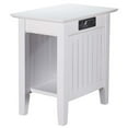 thumbnail image 1 of Leo & Lacey Transitional Wood Side Table with USB Charging Ports in White, 1 of 9