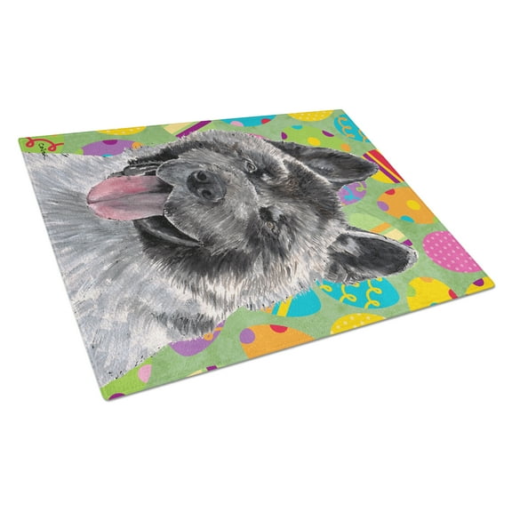 Carolines Treasures SC9488LCB Akita Easter Eggtravaganza Glass Cutting Board Large, 12H x 16W, multicolor