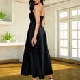 thumbnail image 5 of Stichou Women Fall Winter Strapless Velvet Off Shoulder Dress 2025 Trendy Solid Pleated Spring Flowy Dress Wedding Guest Maxi Dresses Party Club Black M, 5 of 6