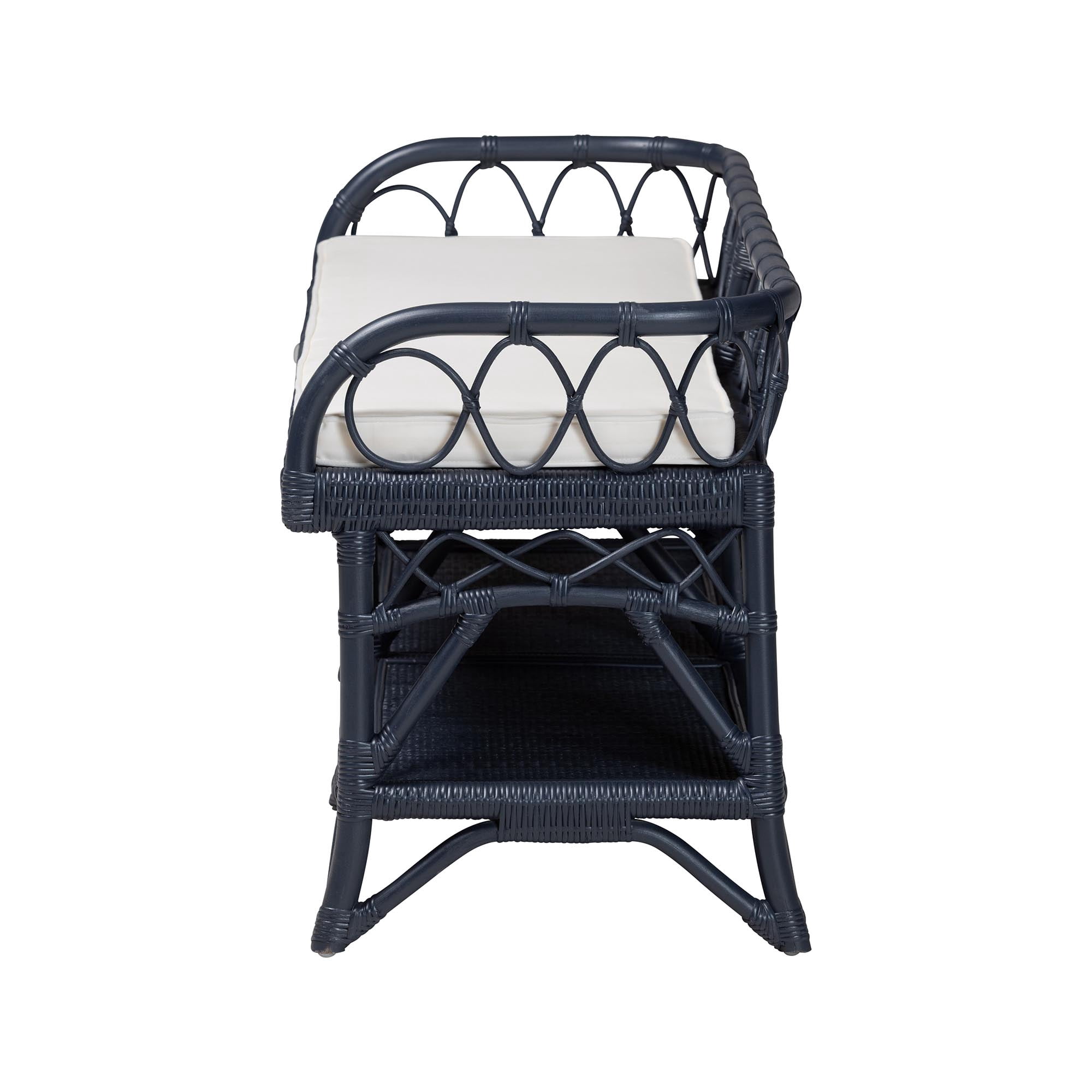 bali & pari Leryn Boho Accent Bench, Navy Blue