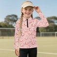 thumbnail image 3 of Psesaysky Girls Long Sleeve Shirts Pink Piglet Print Soft Fleece Jacket Fall Half Zip Pullover Kids Sweatshirts Athletic Thermal Coat for Golf Yoga 10-11 Years, 3 of 6