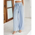 thumbnail image 4 of FreshPretty Palazzo Pants for Women Fall Striped Flowy Tie Knot Wide Leg High Waist Dressy Casual Work Pants Trousers, 4 of 7