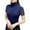 Blue, variant on ZHYou Womens High Neck Mesh Panel Short Sleeve Shirts Slim Fit Stretchy Breathable Fashion Tops,Blue,S