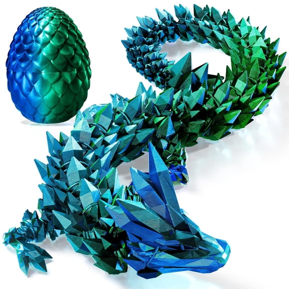 3D Printed Dragon Egg Articulated Dinosaur Figurine Desktop Decor Gift