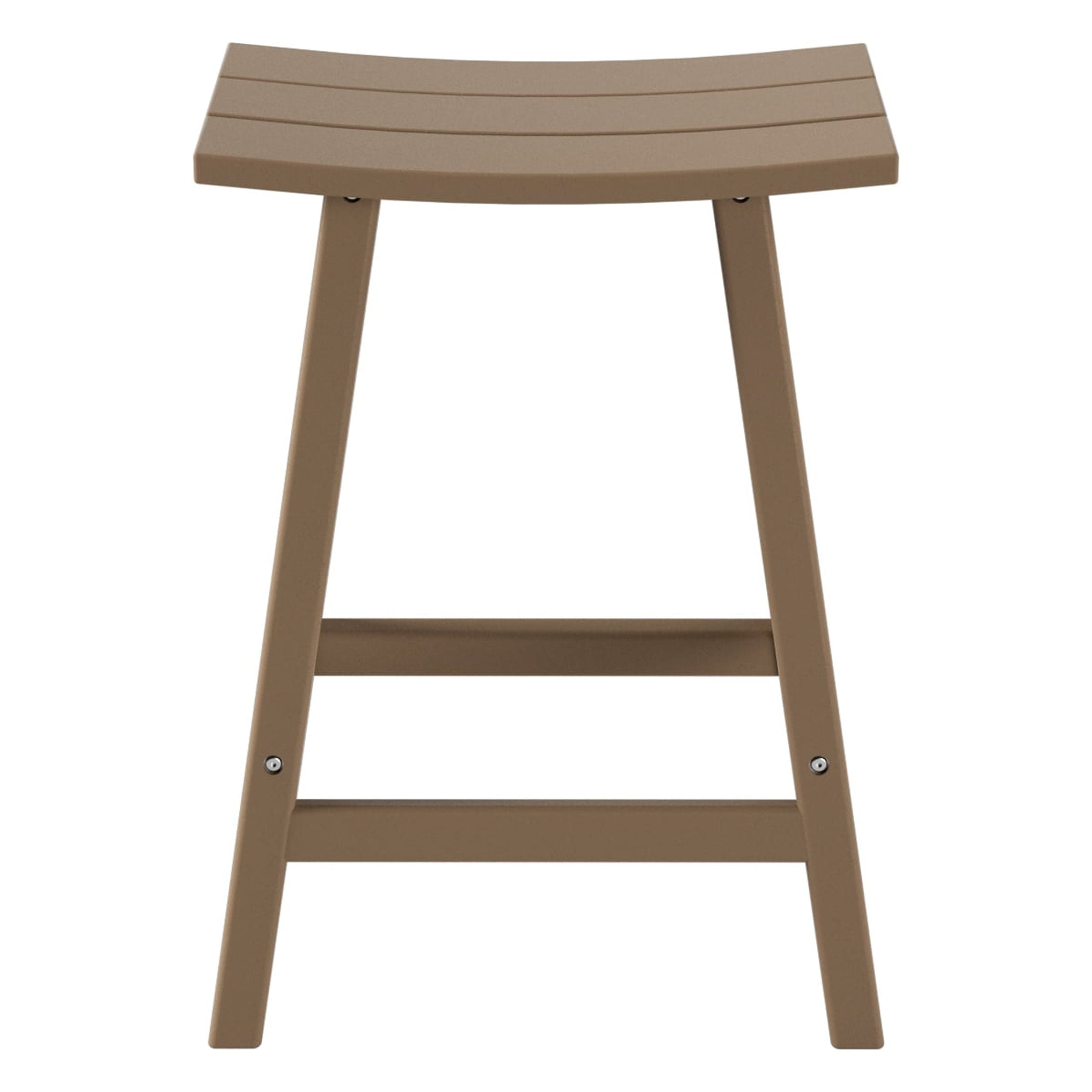 GARDEN 24" Inches Adirondack Plastic Outdoor Bar Stools for Patio, Weathered Wood