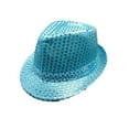 thumbnail image 6 of Manyakai Womens Latin Dance Outfit Glittery Sequins Tassel Leotard Fringe Metallic Bodysuit with Hat Sky Blue S, 6 of 7