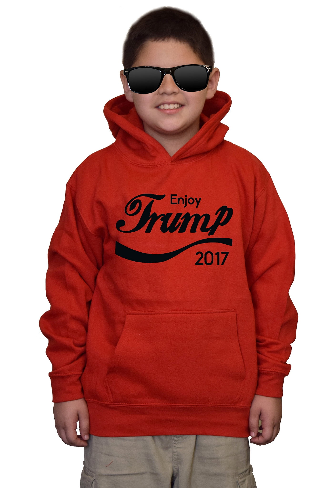Youth Enjoy Trump V200 Red kids Sweatshirt Hoodie