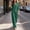 Army Green, variant on IUYRTFE Women's V-Neck 3/4 Sleeve Top and Wide Leg Pants Set with Pockets Casual Cotton Linen Two Piece Outfit
