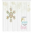 thumbnail image 3 of Ambesonne Joy Shower Curtain, Christmas Snowflake Love, 69"Wx84"L, Pale Pink Pale Blue, 3 of 3
