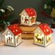 thumbnail image 5 of Cabaña de troncos colgante de madera natural de Navidad de bricolaje con adorno de luz LED cálida, alce Sincero Electrónica, 5 of 5