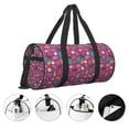 thumbnail image 5 of Xecao Summer Flamingo print Round Travel Duffel Bag is a foldable gym bag with an inner pocket, perfect for travel sports, 5 of 8