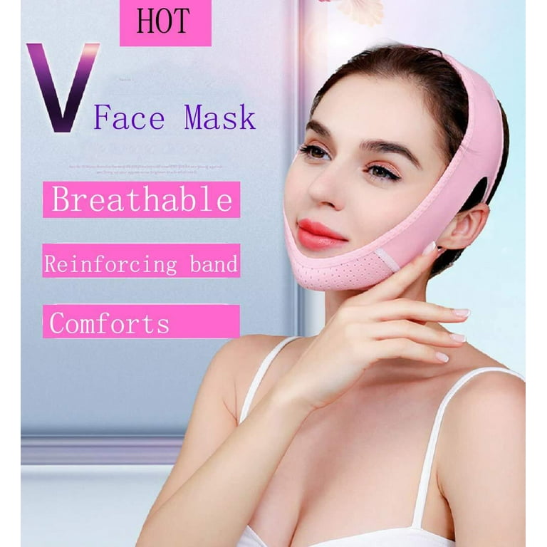 Reusable Double Chin Reducer- V Line Lifting Mask -Double Chin  Remover-Facial Slimming Chin Strap-Chin Up Mask Face Lifting Belt V Shaped  Slimming Face Mask 