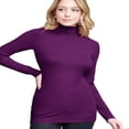 thumbnail image 3 of Women‘s Long Sleeve Rib Turtleneck Top Pullover Sweater L RED, 3 of 6