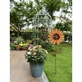 thumbnail image 3 of Linfevisi Metal Sunflower Garden Stakes Decor Outdoor Flower Yard Stakes Large Metal Sunflowers Yard Art Decorative Metal Flowers Garden Stakes Lawn Ornaments Garden Decor (36 Inches Tall) Yellow, 3 of 6