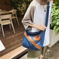 thumbnail image 4 of Bolso de compras de mezclilla para mujer Bolso de mensajero Bolso grande Bolso de hombro (Azul oscuro), 4 of 8