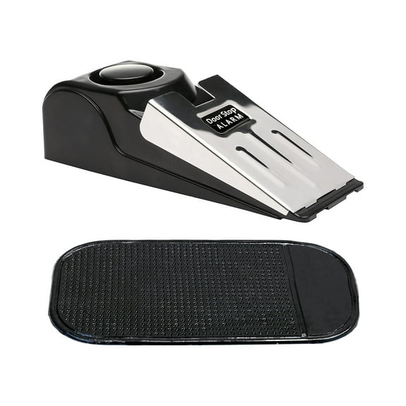 Excello Global Products Stainless Steel Doorstop Alarm Black/Silver (SPLS-TRVL-0004)