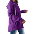 thumbnail image 2 of Femmes Sweat à Capuche Automne V Cou 3 2 4 Sweatshirt à Manches Longues Pull-Over Décontracté Uni Couleur Top, Violet, M, 2 of 6