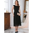 thumbnail image 3 of DARING DIVA Lace Boat Neck Vintage Cocktail Midi Dress S Black, 3 of 6