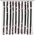 thumbnail image 3 of jafea Pink Heart Shower Curtain Sets with Rugs Black and White Striped Romantic Valentine''s Day Fabric Shower Curtain with Hooks Abstract Art Bathroom Curtains Shower Set, 72x72 inches, 3 of 6