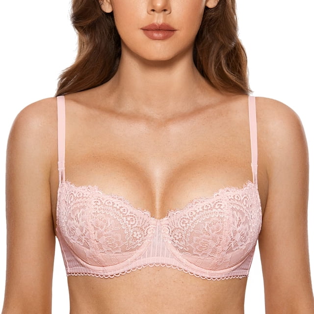 Sostén DOBREVA Talla Grande Transparente de Encaje Push Up Balconette 34C