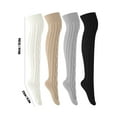 thumbnail image 5 of Deago Women's Cable Knitted Thigh High Boot Socks Extra Long Winter Stockings Over Knee Leg Warmers (Black), 5 of 7