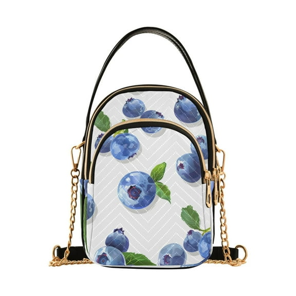 joogoo Women Blueberry Fruits Chain Crossbody Bags Shoulder Handbag Phone Purse