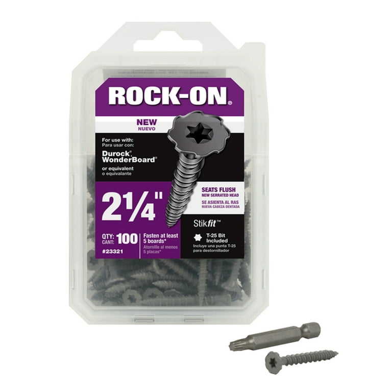 #9 x 2-1/4 in. Serrated Flat Head Star Drive Cement Board Screws (100-Pack) #9 x 2-1/4 in. Serrated Flat Head Star Drive Cement Board Screws (100-Pack)