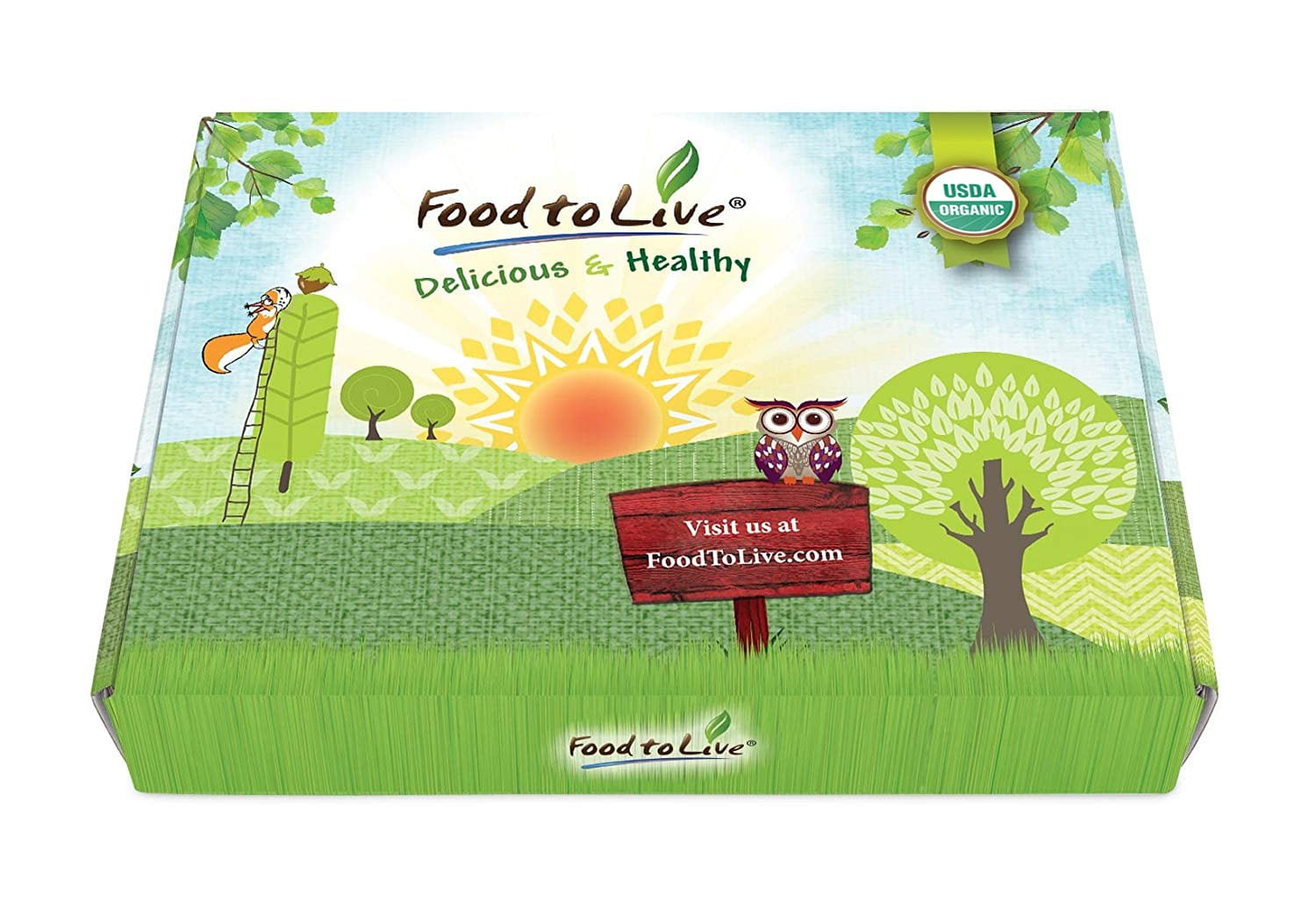 Organic Deluxe Nuts in a Gift Box - A Variety Pack of Pecans, Macadamia Nuts, Cashews, Walnuts and Almonds – by Food to Live