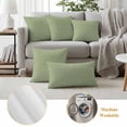thumbnail image 6 of Vintage Sage Green Outdoor Waterproof Pillow Covers, Farmhouse Retro Beige Solid Color Decorative Square Throw Pillowcase Sofa Cushion Sham for Patio/Couch/Chair, 18"x18" 2 Pack, 6 of 8