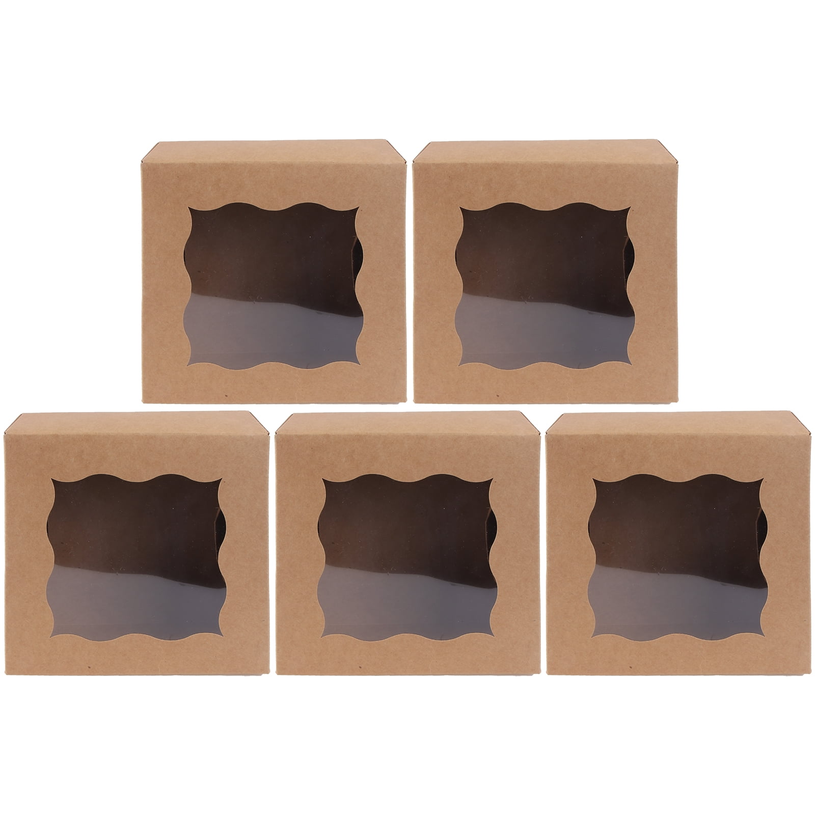 Etereauty Box Paper Cupcake Muffin Cake Boxes Window Kraft Holder