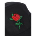 thumbnail image 2 of DLAPL Embroidered Bucket Hat for Women Men Fashion Summer Beach Fisherman Cap, Rose Black, 2 of 5