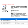 thumbnail image 2 of Fuel Pump Assembly - Compatible with 2000 - 2005 Pontiac Bonneville 3.8L V6, 4.6L V8 2001 2002 2003 2004, 2 of 3