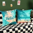thumbnail image 4 of Hello Summer Pillow Covers 18x18 Beach Theme Decorative Throw Pillow Covers for Home Patio Party Decor 18x18, Set of 4, 4 of 6