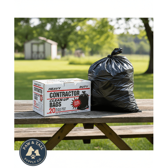 Primrose Plastics Contractor Trash Bags 42Gal Heavy Duty 3 Mil Black 20PACK