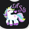 thumbnail image 4 of Inktastic Lil Sis Unicorn Little Sister Girls Baby Bib, 4 of 4