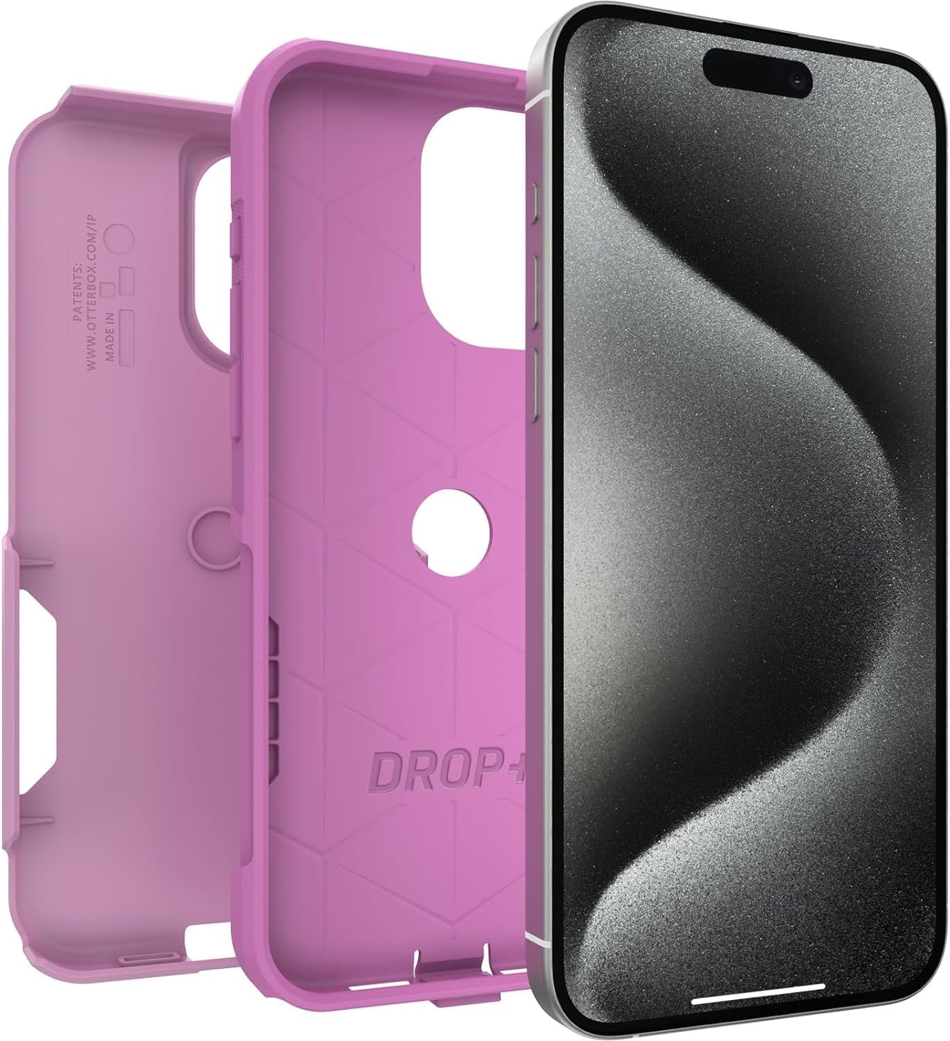 OtterBox iPhone 15 Pro Max Only - Commuter Series Case - Run Wildflower Pink - Slim & Tough - Pocket-Friendly - with Port Protection - Non-Retail Packaging