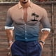 thumbnail image 1 of Blusa y camisa de manga larga con cuello vuelto para hombre, estilo casual, a la moda, con botones estampados, blusa de manga larga con cuello vuelto, camisetas de poliéster para hombre, 1 of 5