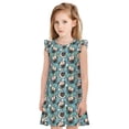 thumbnail image 1 of Balery PUG HEAD And Flower Camisón de princesa para niñas, pijama de algodón con mangas abullonadas, suave y bonito.-Large, 1 of 6