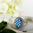 thumbnail image 2 of Ensemble de 4 Motifs Damier Bleu sur Cadre Gris Lavé Bouton de Commode, 2 of 4