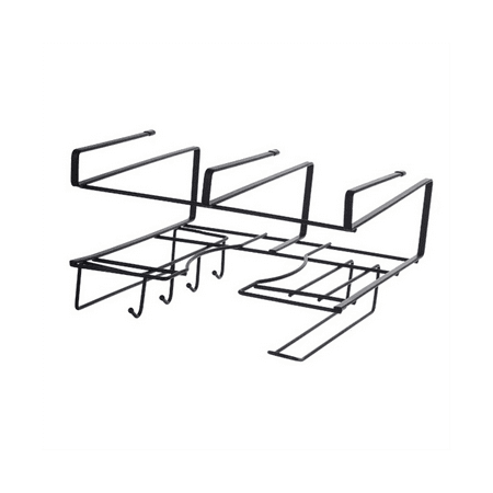 

1PC Home Kitchen Door Back Iron Storage Rack Holders Nail-Free Cupboard Door Hanger Racks Black