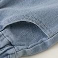 thumbnail image 5 of FLMEI Kids Baby Girls Straight Denim Pants Washed Elastic Waist Casual Trousers Spring Fall Wide Leg Baggy Jeans Pants Size 1-8 Years, 5 of 8