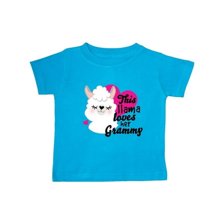 

Inktastic Valentines Day This Llama Loves Her Grammy Gift Baby Girl T-Shirt