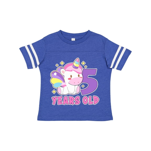 Inktastic 5 Years Old with Cute Unicorn Birthday Girls Toddler T-Shirt