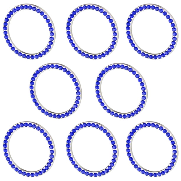 8uds Coche Motor Arranque Parada Decoración Anillo Estrás Adorno Azul