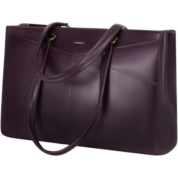 RKXQT Laptop Bag for Women 15.6 Inch Tote Bags Waterproof Leather Briefcase Computer Women Business Office Work Bag,Mulberries Purple