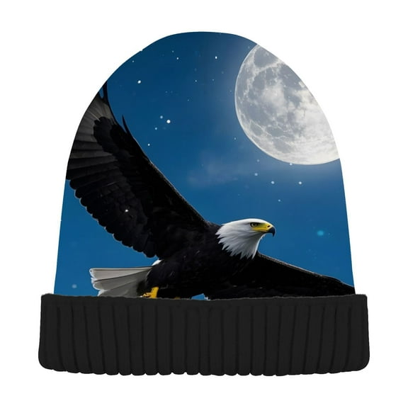 joogoo Eagle at Night Beanie Hats Cuffed Winter Warm Knit Thick Beanies